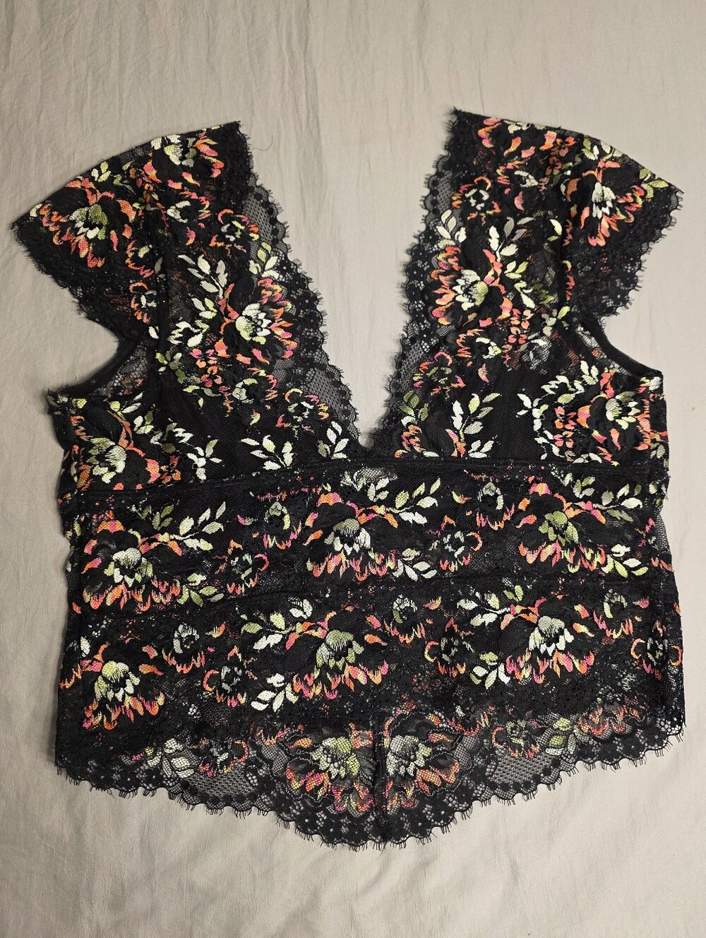 Free People Garden Party Lace Crop Tee - Picture 2 of 4